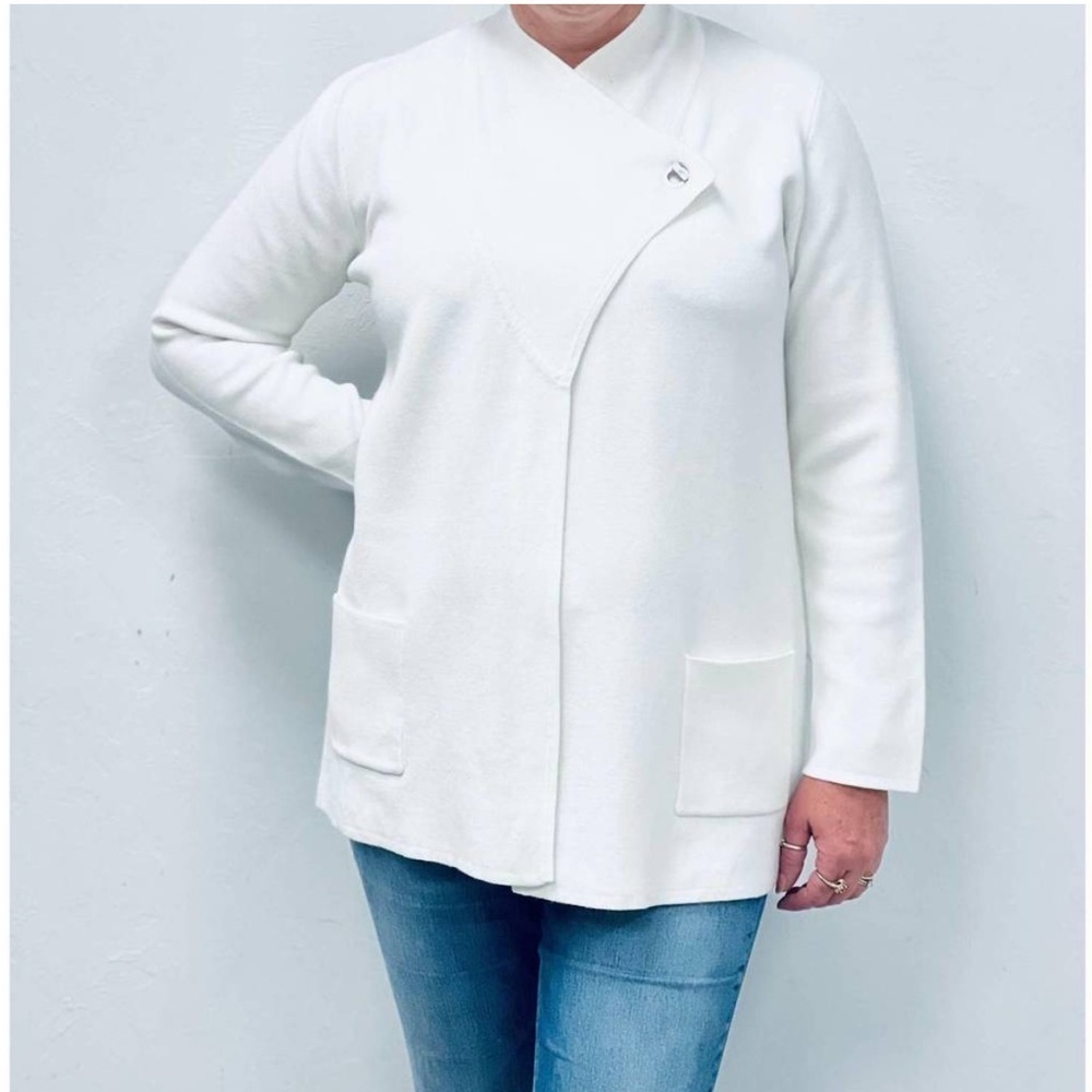 MARBLE Cream Single Button Cardigan